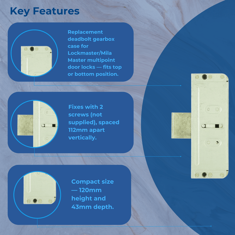 Yale Lockmaster Mila Deadbolt Hookbox Replacement Gearbox Door Lock