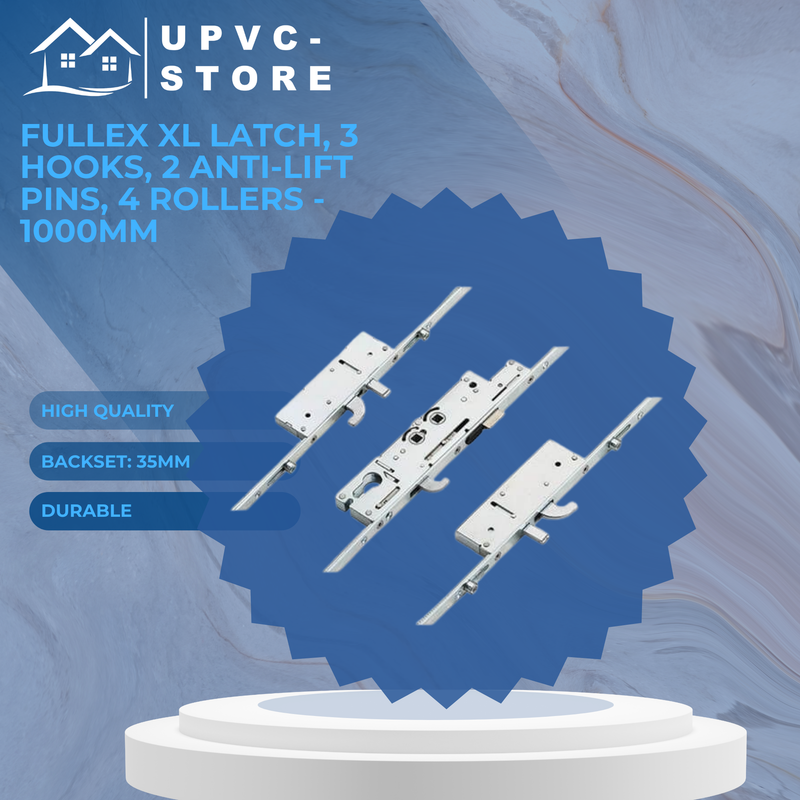 Fullex XL Latch, 3 Hooks, 2 Anti-Lift Pins, 4 Rollers - 1000mm