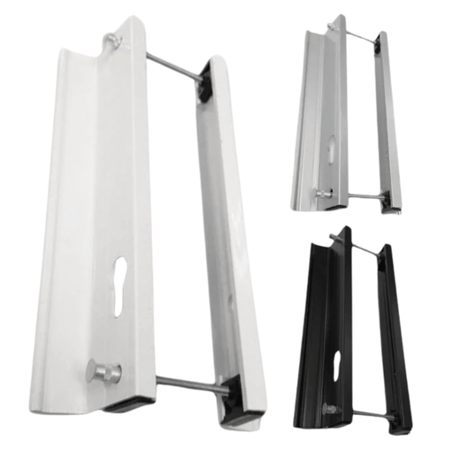GU Quattro UPVC Inline Sliding Patio Door Handle 225mm Screw Centres Pair