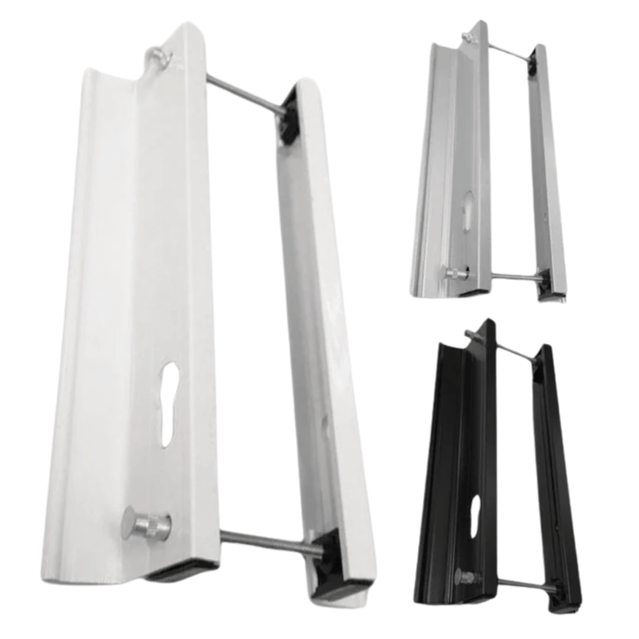 GU Quattro UPVC Inline Sliding Patio Door Handle 225mm Screw Centres Pair