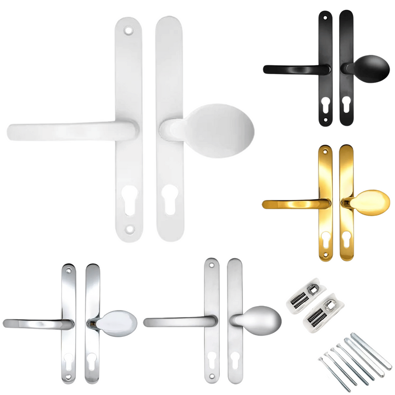 UPVC Lever Moveable Pad uPVC Door Handles for Multipoint Locks – 68mm PZ, 215mm Screw Centres, Sprung