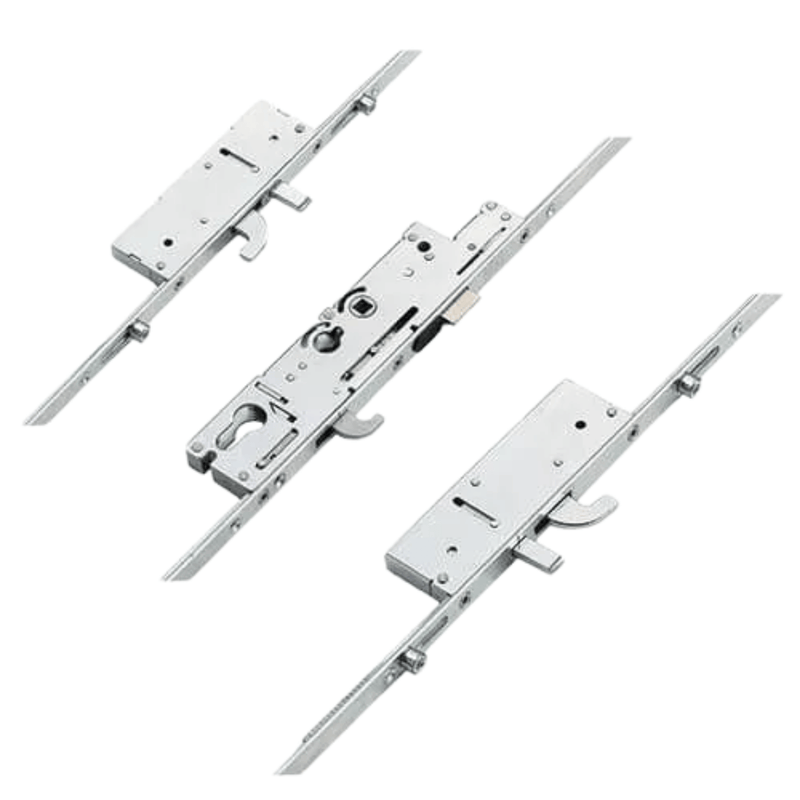 Fullex XL Multipoint Door Lock – 3 Hooks, 2 Anti-Lift Pins, 4 Rollers & Latch (721mm Top Hook to Spindle)