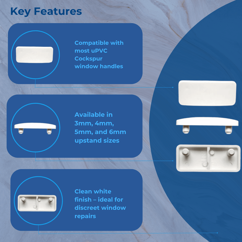 UPVC Cockspur Wedge Kit - 3mm, 4mm, 5mmm & 6mm Wedges included - White - Branded