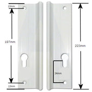 Mila Fearless UPVC Inline Sliding Patio Door Handle 197mm Screw Centres Pair