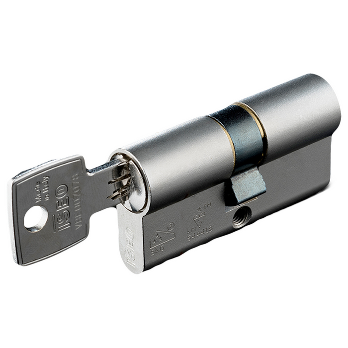 Iseo f6 1 Star Euro Cylinder Lock - 40/40 (80mm) / 35:10:35 - Nickel Finish- High Security