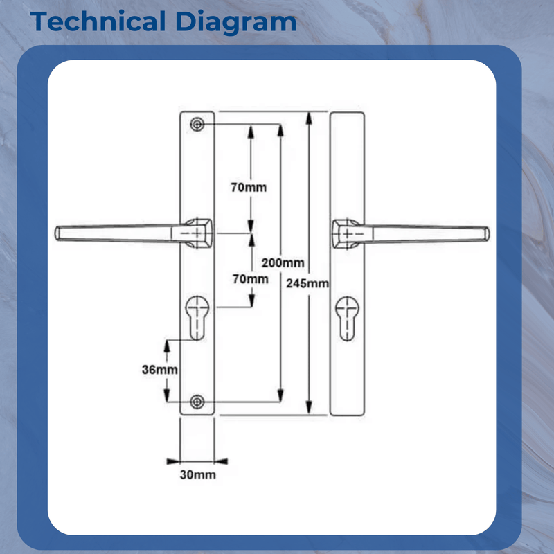 Hoppe Frankfurt Lever Lever UPVC Multipoint Door Handles - 70mm PZ Unsprung 200mm Screw Centres