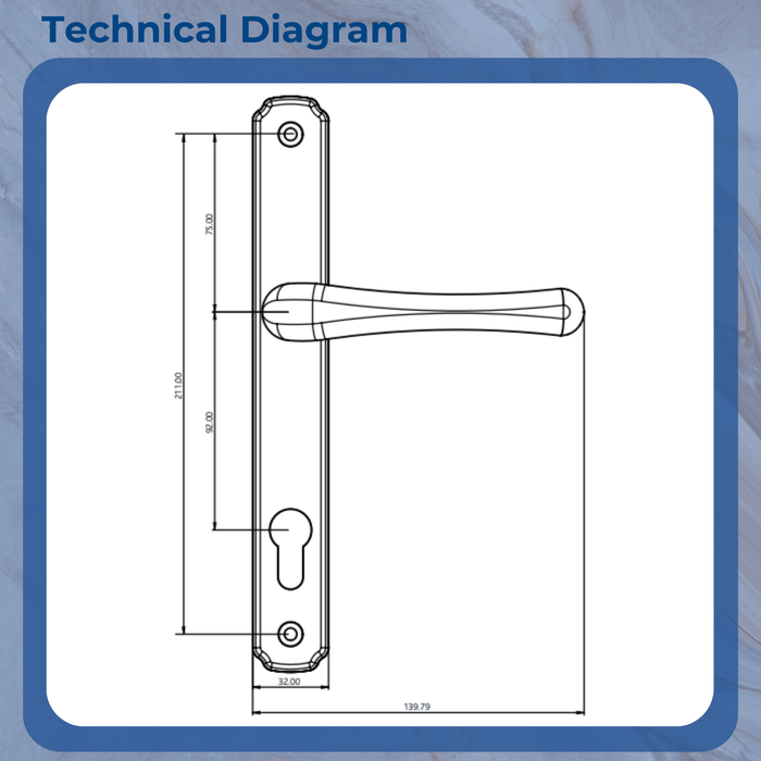 Heritage Inline Lever Lever Door Handle – Sprung Handle for uPVC, Composite & Timber Doors