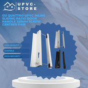 GU Quattro UPVC Inline Sliding Patio Door Handle 225mm Screw Centres Pair