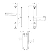 High Security UPVC Door Handle Lever Pad Offset 92mm/62mm PZ 211mm PAS24 Secure By Design 2* Kitemark  Satinless Steel