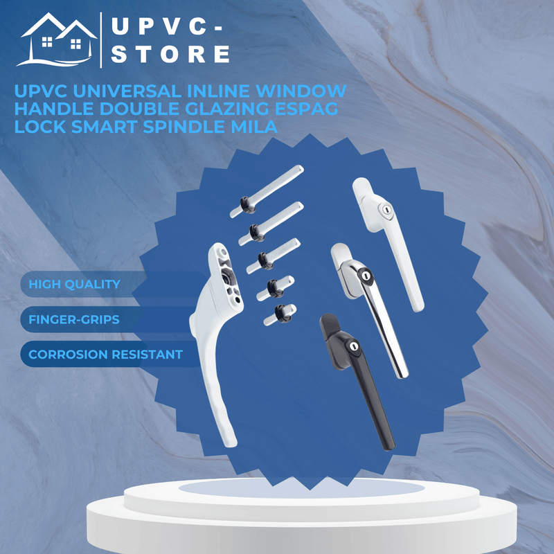 UPVC Universal Inline Window Handle Double Glazing Espag Lock Smart Spindle Mila