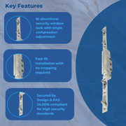 Yale Encloser Espagnolette 9mm Mushroom 20 22mm Backset Twin Cam