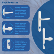 Mila Hero 212mm Screws Sprung Door Handle Inline Lever Pad Offset UPVC Patio