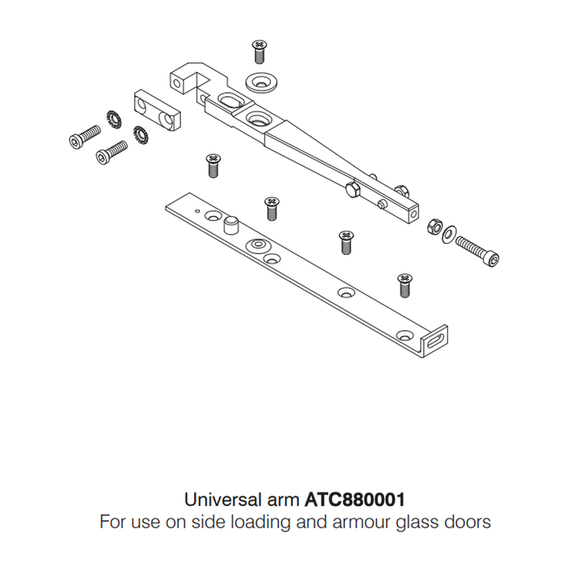 Axim Side Loading Top Arm and Channel for TC-8800 Transom Closer