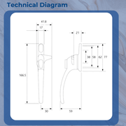 Ellbee Non Locking Cockspur uPVC Window Handle Cockspur Window Handle White Double Glazed 21mm Backset
