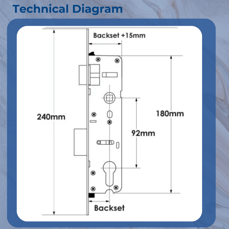 Overnight Lock – Lift Lever Mechanism with 16mm Faceplate 30mm, 35mm, 45mm