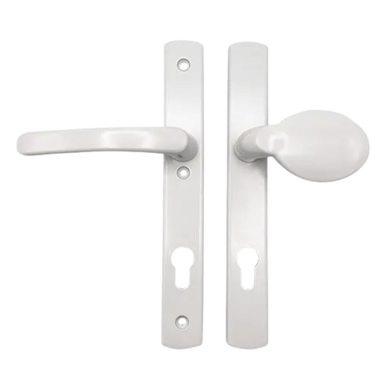 UPVC Lever Moveable Pad Multipoint Door Handles – 92mm PZ Centres – 215mm Screw Fixings – Sprung Handle with 3x Fixings – Replacement for uPVC Doors
