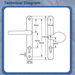 Sprung Lever/Pad Offset uPVC Multipoint Door Handles – 92mm/62mm PZ Centres – 240mm Screw Fixings
