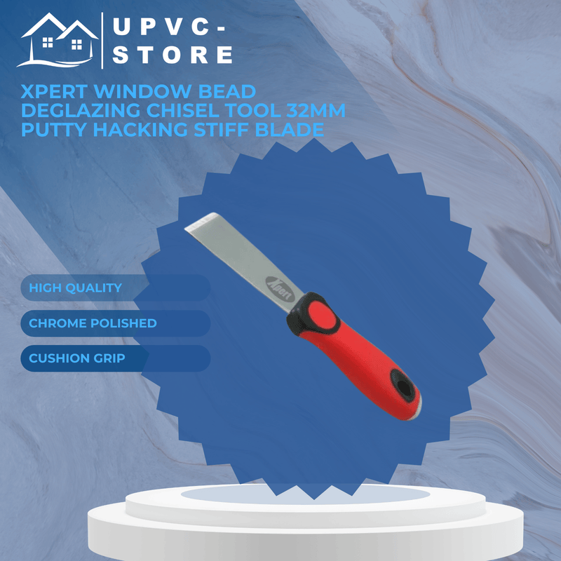 Xpert Window Bead Deglazing Chisel Tool 32mm Putty Hacking Stiff Blade