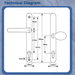 Offset Lever/Pad uPVC Multipoint Door Handles – 117mm/86mm PZ – 237mm Screw Centres – Sprung