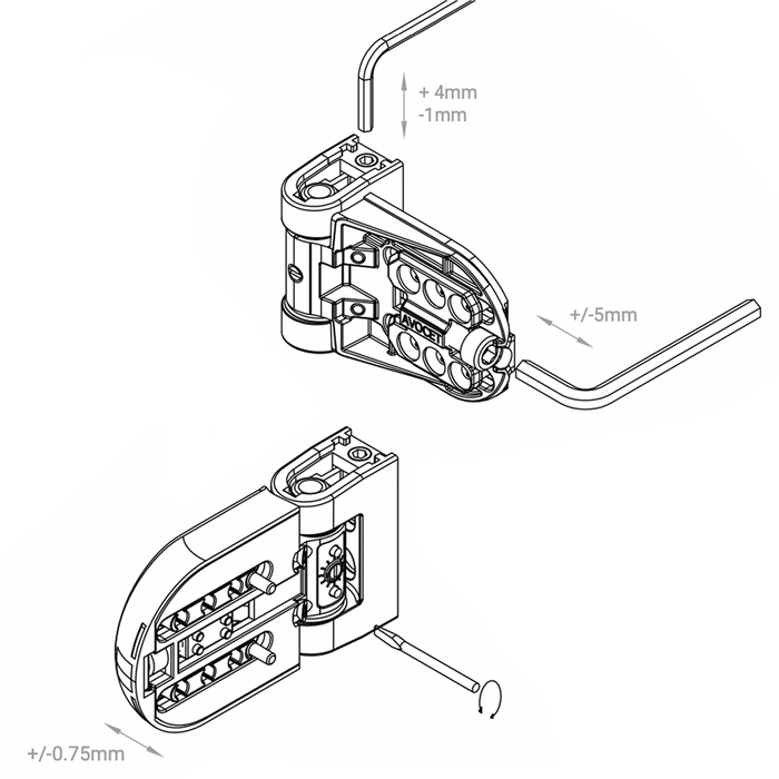 Affinity 3D Hinge Anthracite Grey RAL 7016 21mm Rebate Double Glazing Door Flag Hinge Adjustable