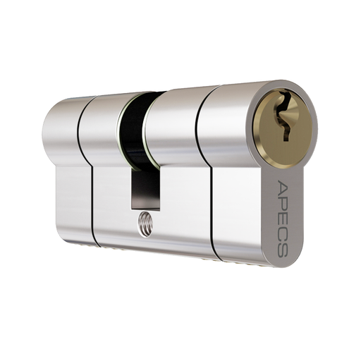 APECS Standard Euro Nickel Brass Cylinder Door Lock uPVC Aluminium Timber Door Barrel 6 Pin 5 Keys
