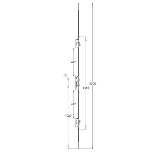 Kenrick Excalibur Latch 3 Hooks 2 Anti Lift Pins 3 Rollers Double Spindle