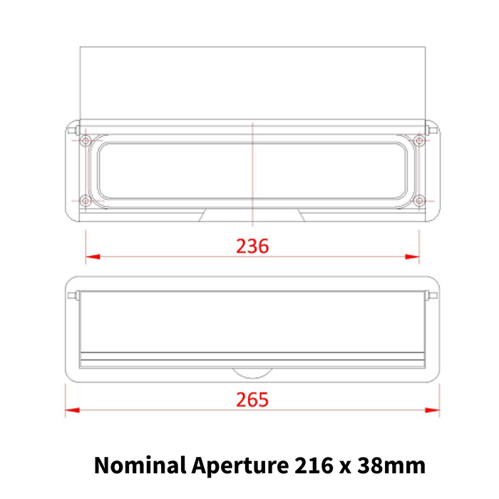 10" Inch Letter Box Letter Plate Set Doormaster UPVC Composite & Wood Doors