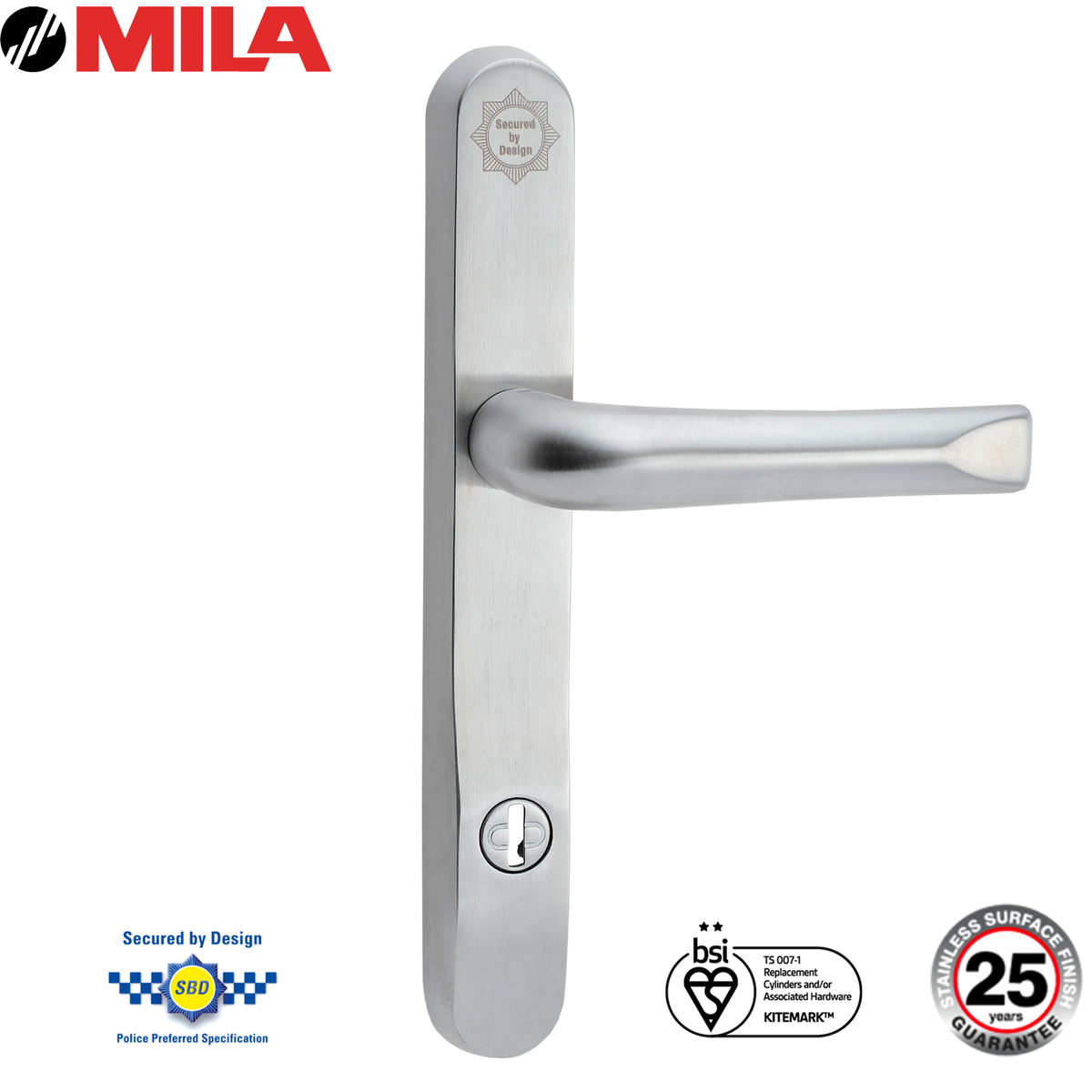High Security UPVC Door Handle 92mm PZ 211mm PAS24 Secure By Design 2