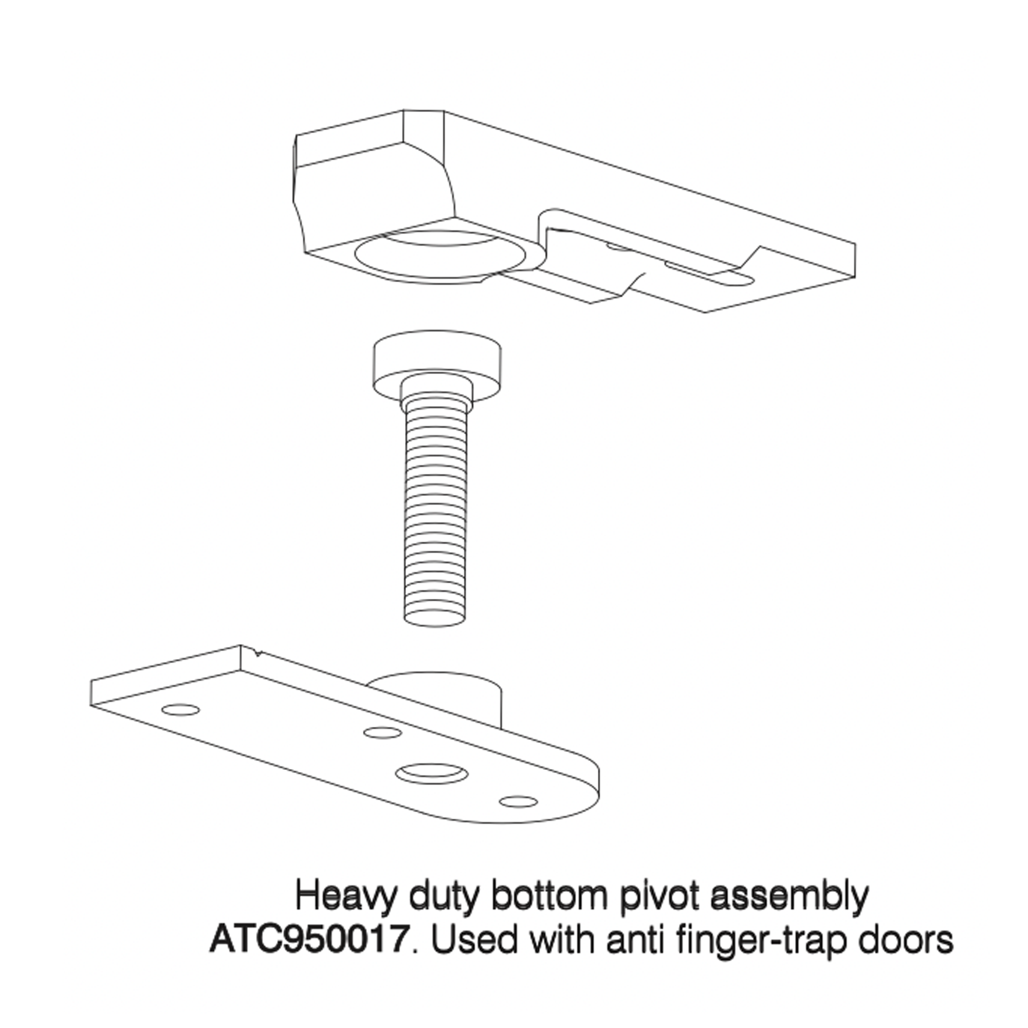 Axim Bottom Pivot Assembly for TC-8800 Transom Closer heavy duty botto ...