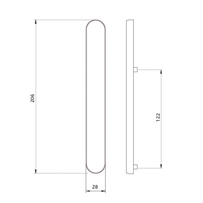 Winsor uPVC Door Handle Blank Plate French Doors Blanking Handle PVC 122mm Screw Centres
