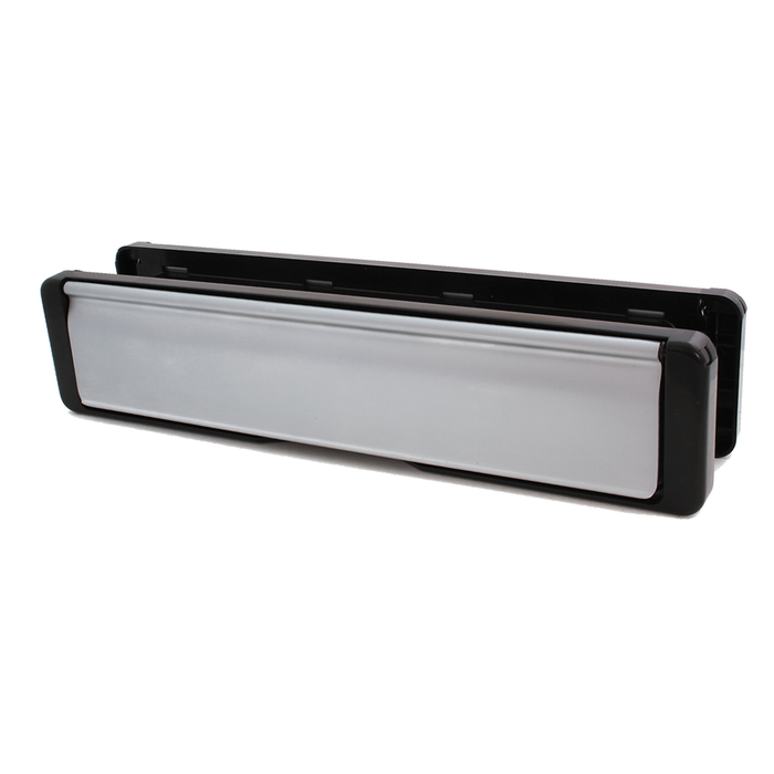 UAP Chrome Modern Letter Plate Set For UPVC & Wooden Doors - 12 Inch With Brushes (Silver D21)