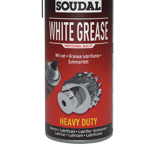 Soudal Tectane White Grease Lititum PTFE-based Grease Specialist-Water and Hear Resistant White Grease Spray, No Drip, Reduces Friction and Wear on Metal and Metal Applications 400 ml