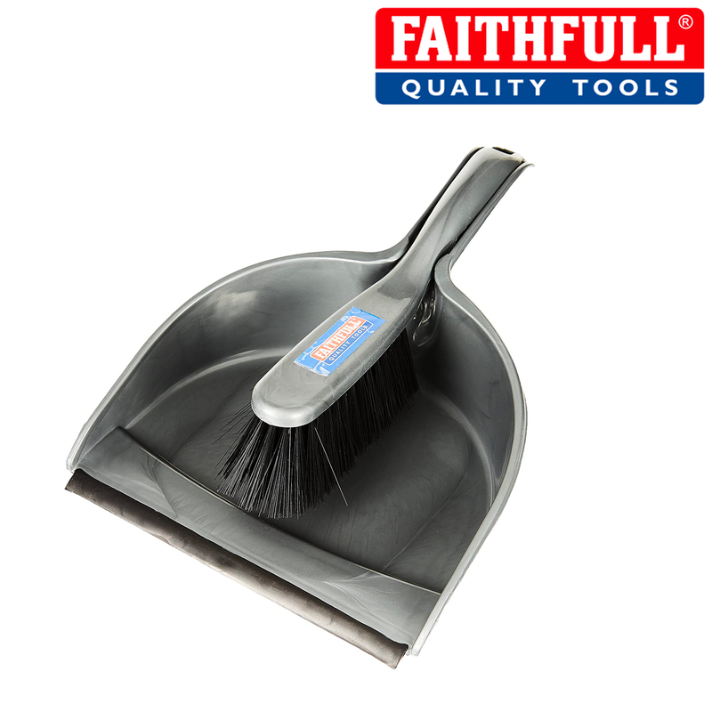 Faithfull FAIBRDUSTSET Plastic Dustpan and Brush Set 220 mm Wide