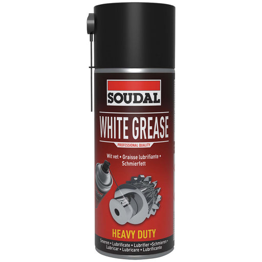 Soudal Tectane White Grease Lititum PTFE-based Grease Specialist-Water and Hear Resistant White Grease Spray, No Drip, Reduces Friction and Wear on Metal and Metal Applications 400 ml