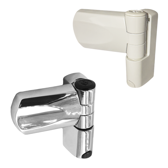 TROJAN PATRIOT FLAG HINGE IN CHROME WHITE FOR UPVC DOOR TRO-0740-2005