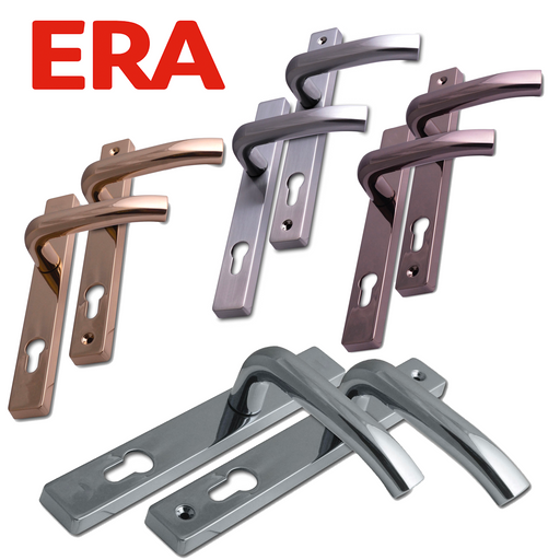 UPVC Door Handle Sprung Modern Architectural 92mm 92PZ 211mm Screw Centres Double Glazing PVC Pair