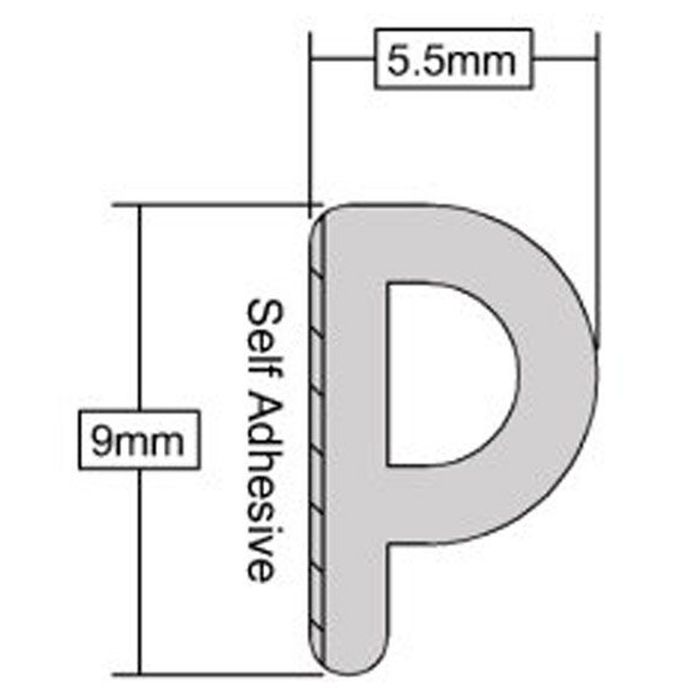 Stormguard EPDM 'P' Profile Rubber Seal