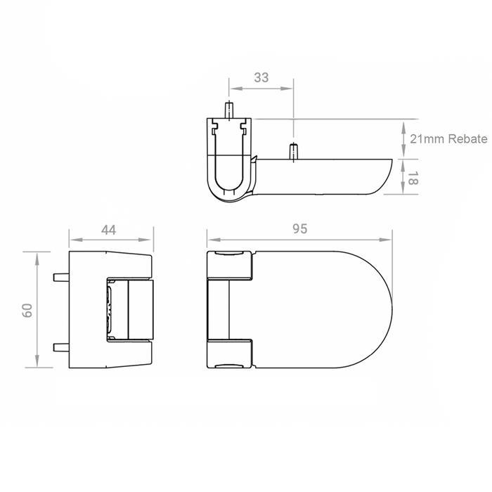 Affinity 3D Hinge Anthracite Grey RAL 7016 21mm Rebate Double Glazing Door Flag Hinge Adjustable