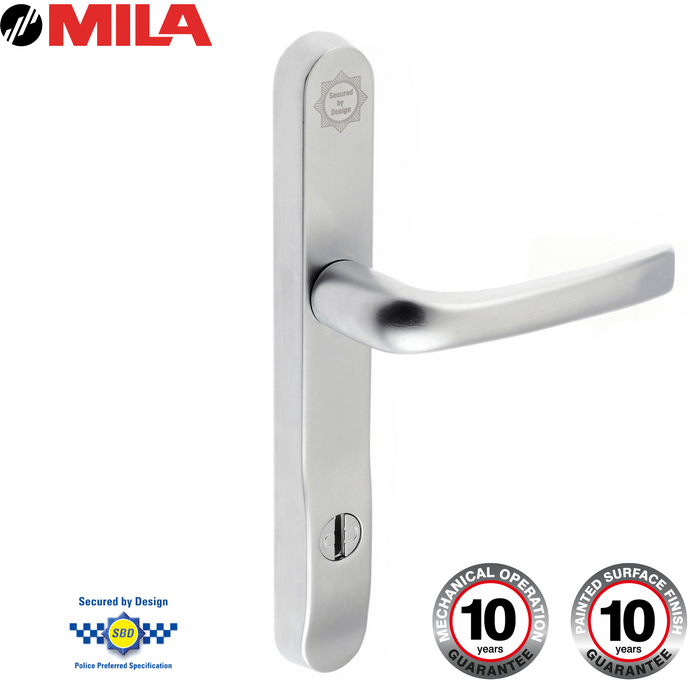 High Security UPVC Door Handle 92mm PZ 211mm PAS24 Secure By Design 2* Kitemark Satin Silver