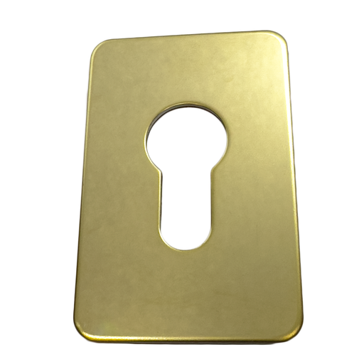 Euro Escutcheon Plate - Stick On - 70mm x 45mm Gold Brushed Silver