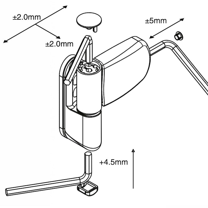 UPVC Double Glazing Door Flag Hinge Adjustable Avocet MT3D