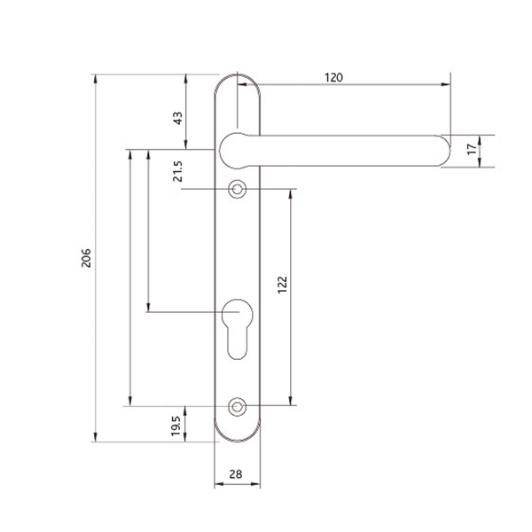 Fab Fix Windsor UPVC Lever Door Handles 92pz 122mm Screw Centres