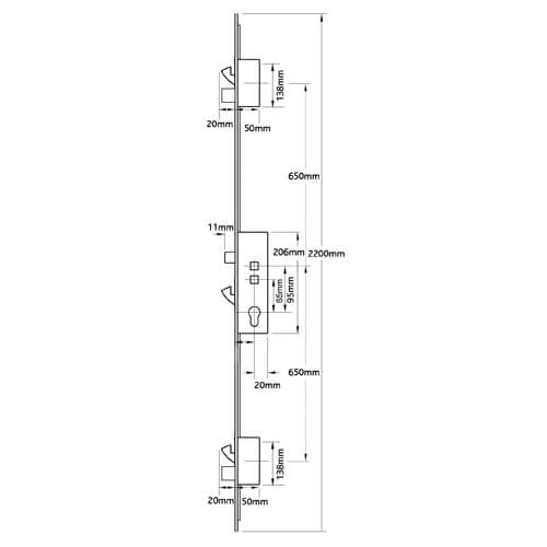 Millenco Mantis 2 Latch 3 Hooks 2 Deadbolts Option 2 Double Spindle