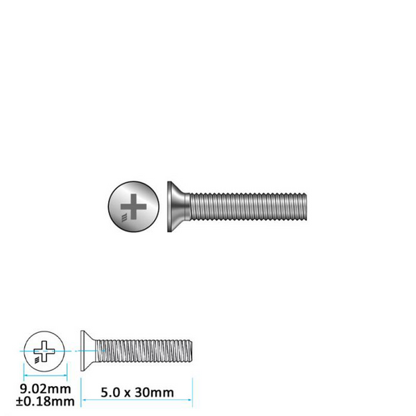 M5 Fixing Screws For Upvc Espag Window Handles M5 10mm - 45mm Phillips Countersunk Machine Screws Flat Head