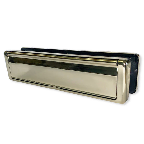 Fab Fix Nu Mail Heavy Duty 12" Inch Sprung Letter Box Plate UPVC Wooden Doors