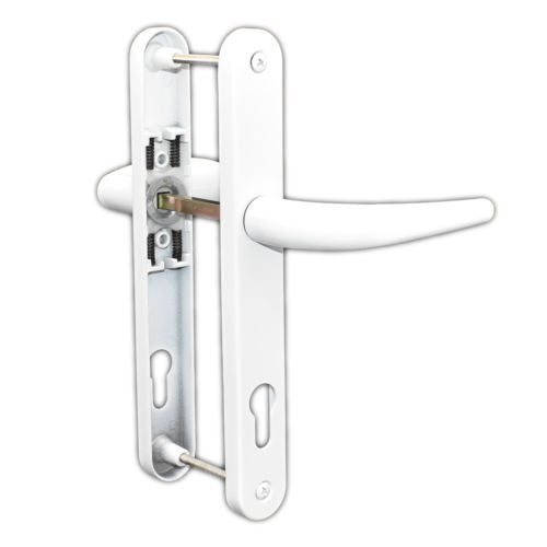 UPVC Door Handle Inline Lever / Pad Sprung 92mm PZ Double Glazing Pair Set PVC