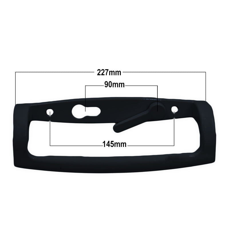 uPVC Fuhr Sliding Patio Door D Handle 90mm - Inline Lever Pair Set Black