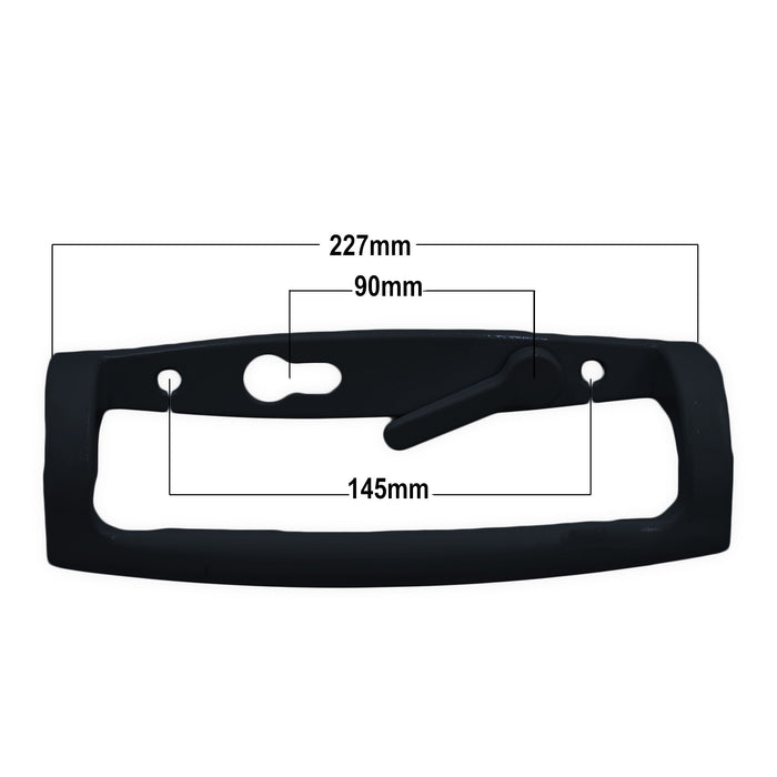 uPVC Fuhr Sliding Patio Door D Handle 90mm - Inline Lever Pair Set Black