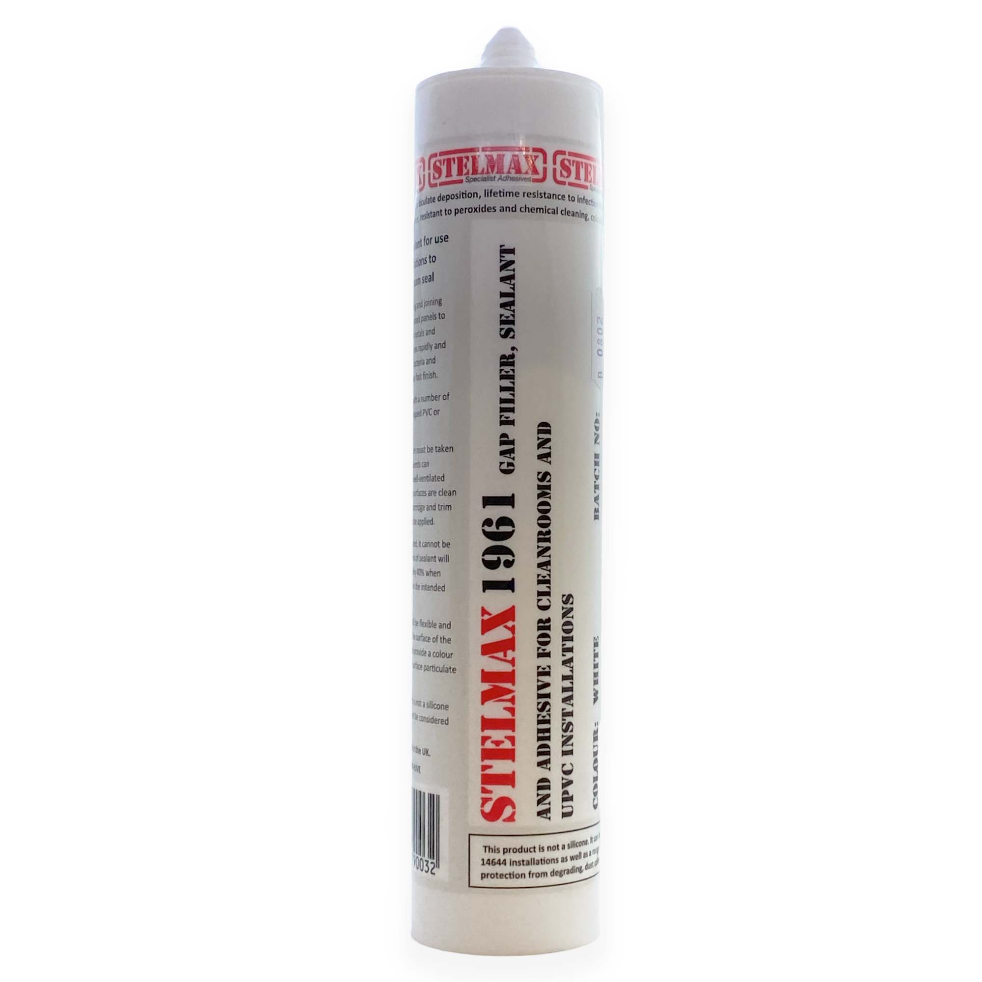 White Stelmax 1961 Gap Filler Sealant PVC Resin Cartridge Tube Crack B ...
