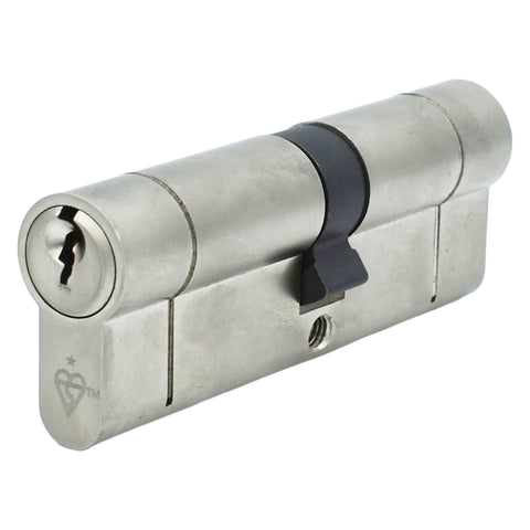 Mila BKS 1 Star Anti Snap Euro Cylinder Door Lock Nickel 40/45